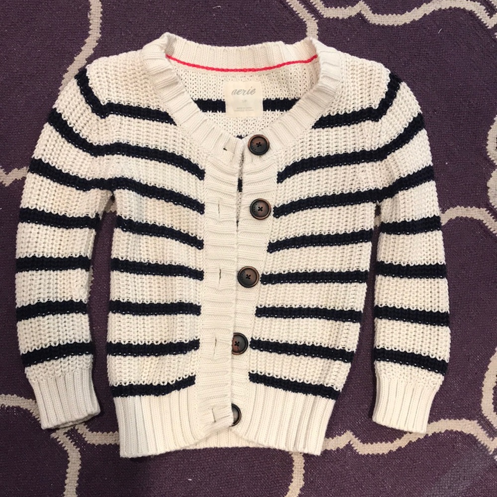 Blue and white striped sweater- Aerie